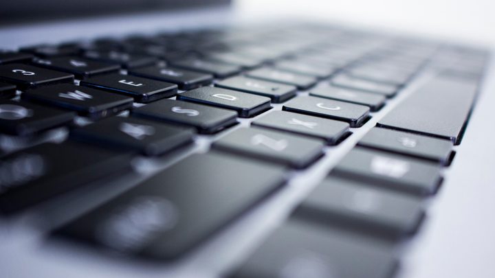 Close up of laptop keyboard